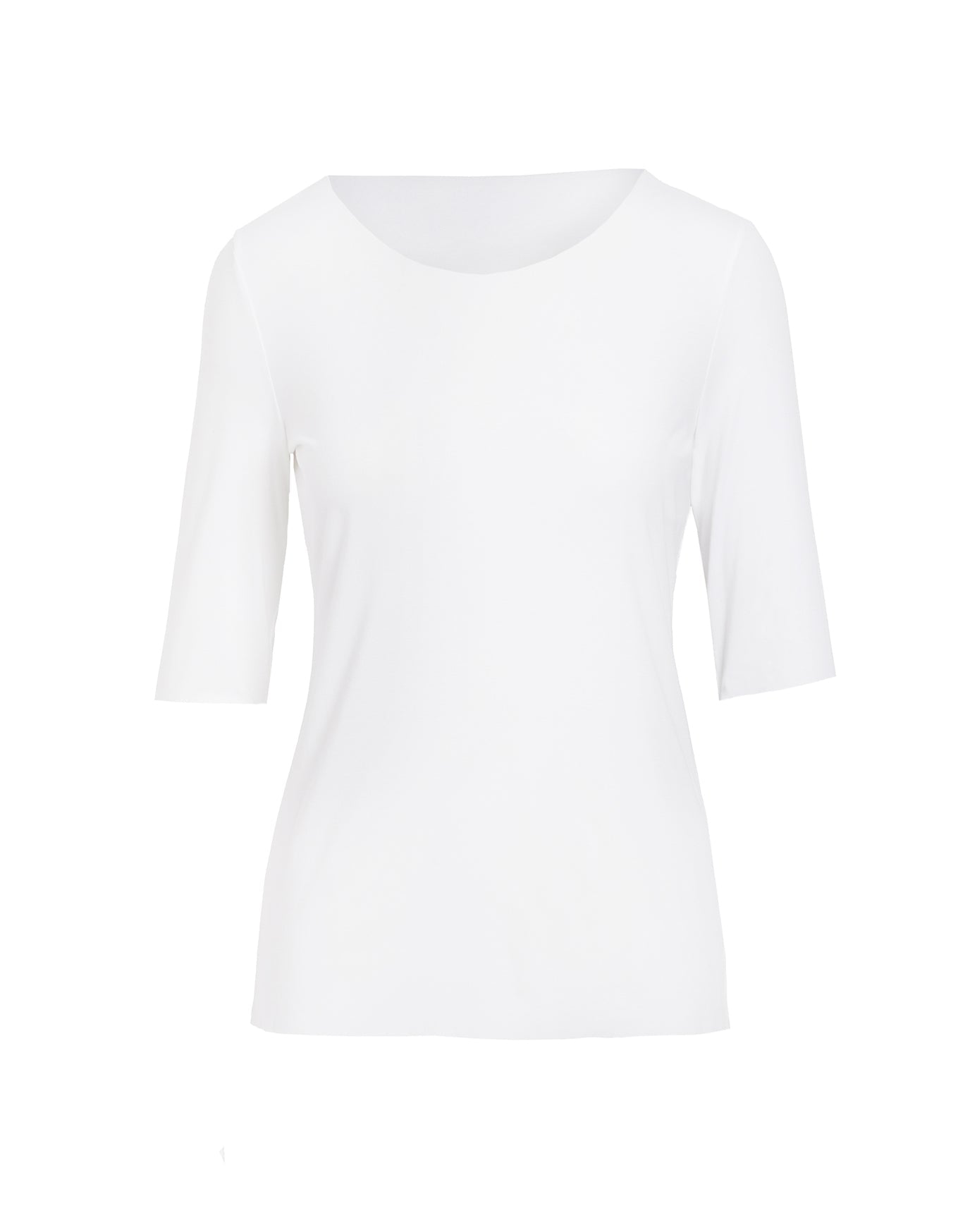 EGI Luxury Cotton Underwear Invisible Seamless Clean-Cut Scoop Neck Elbow-Sleeve Top (3104)