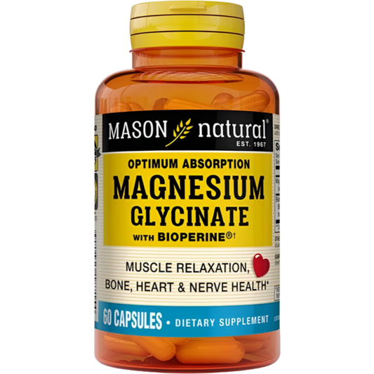 Mason Natural Magnesium Glycinate with Bioperine Capsules (60 ct)