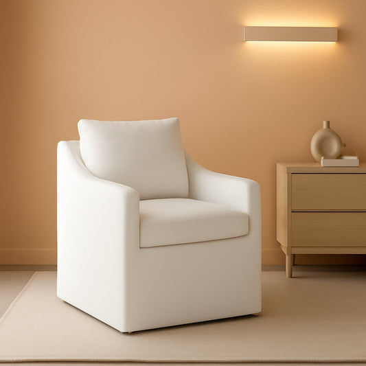 White Upholstered Dining Chairs With Casters Storage-0