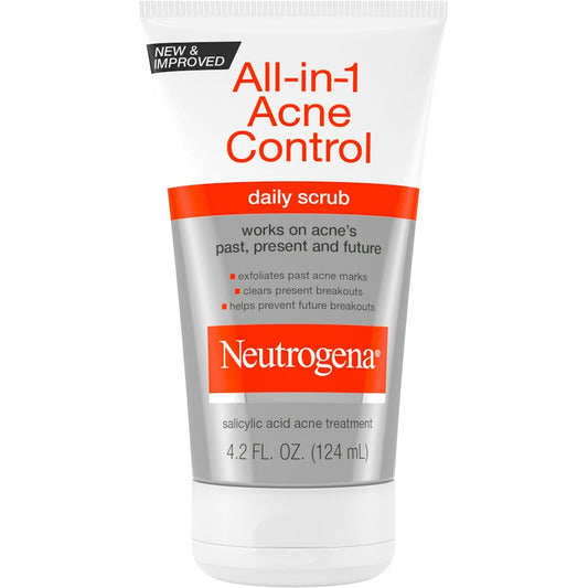 Neutrogena All In 1 Acne Control Daily Scrub 4.2 Fl Oz Tube