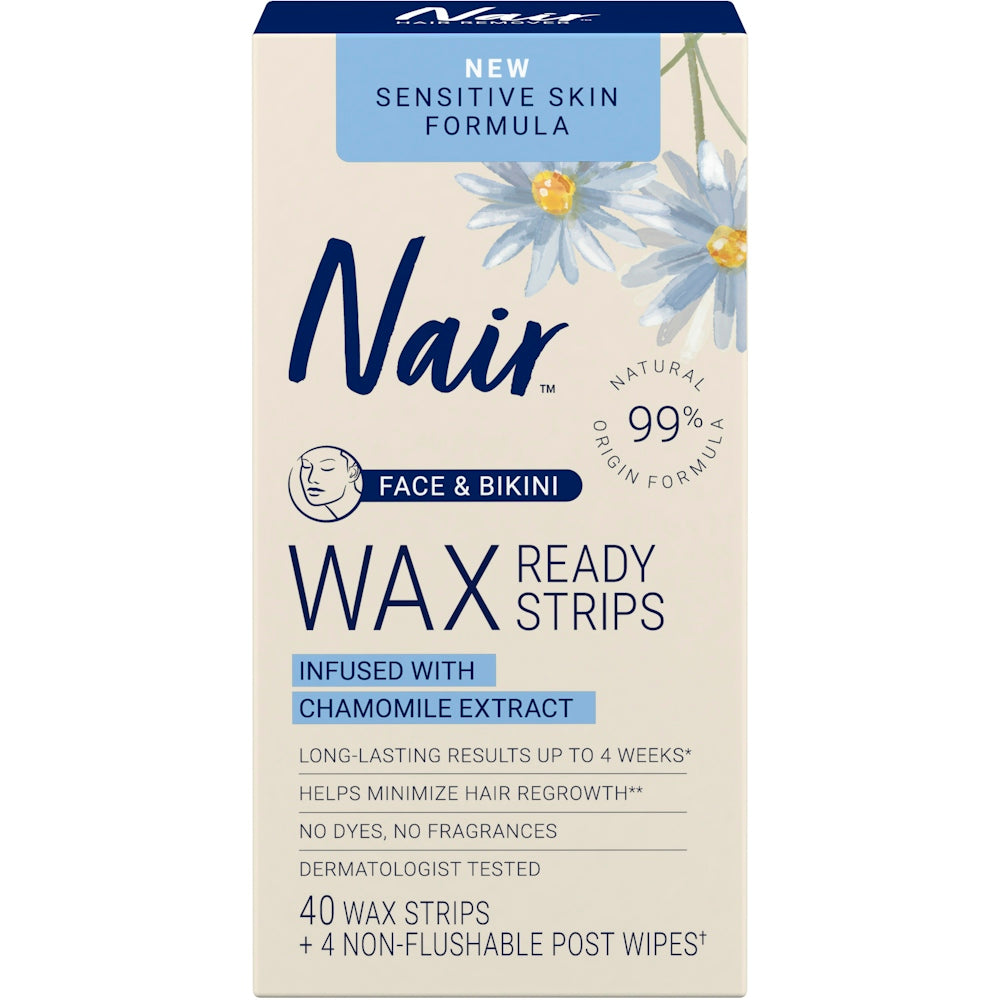 Nair Sensitive  Face Wax Ready Strips 40 Ct