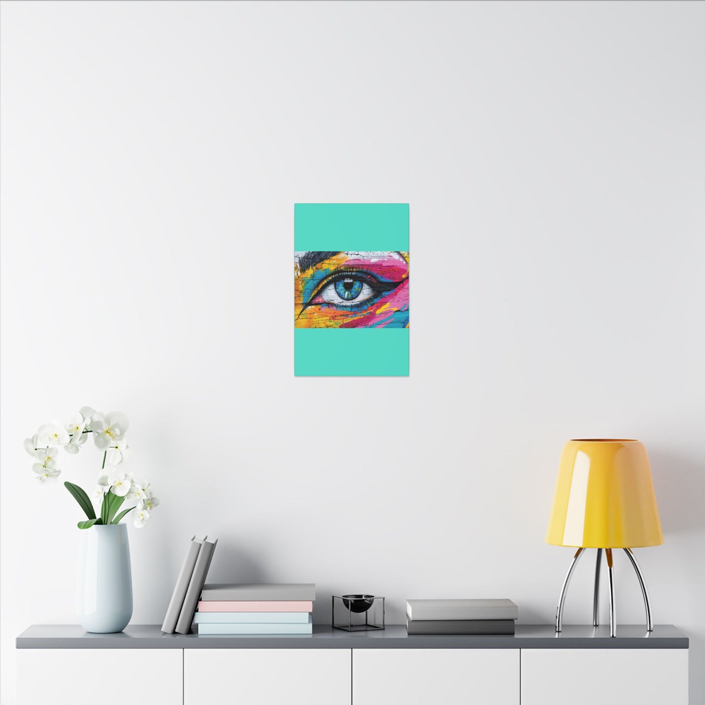 Colorful Eye Street Art Matte Canvas Print