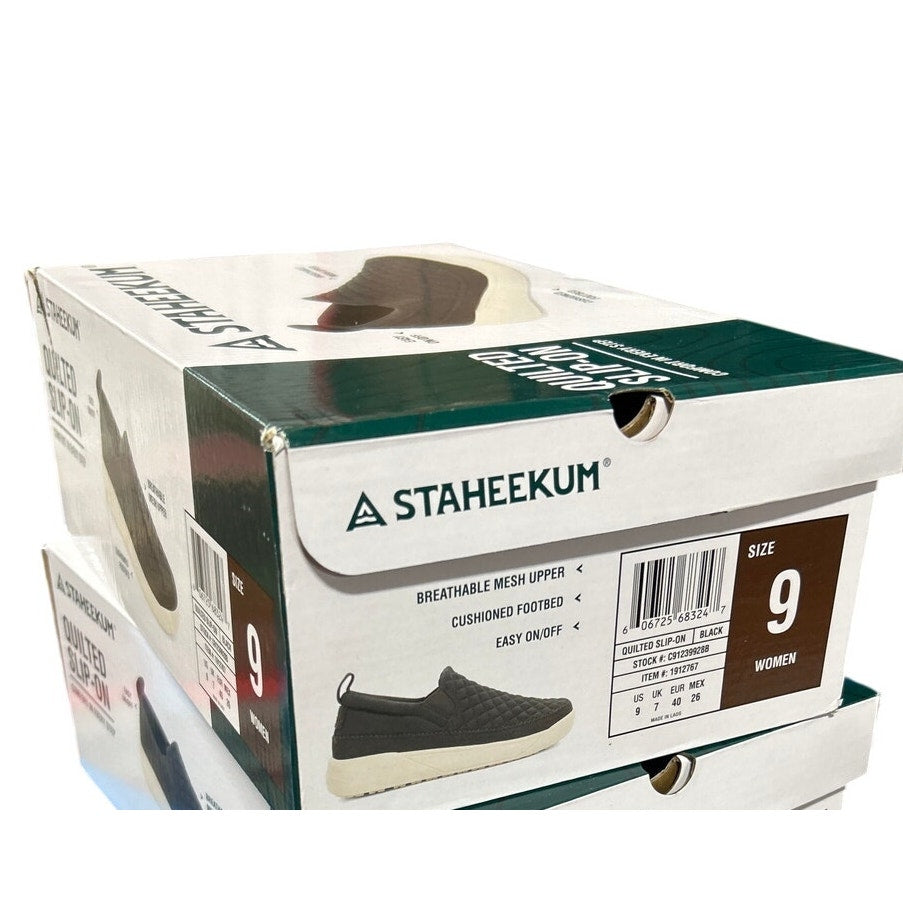 New In Box Staheekum Womens Size 9 Black Breathable Mesh Slide On Sneaker Shoes