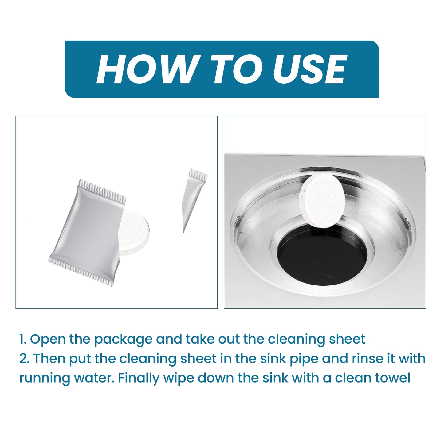 Sink Cleaning Tablets, Kitchen Sink Cleaning Stains And Oil Cleaning Pipes Cleaning Effervescent Tablets