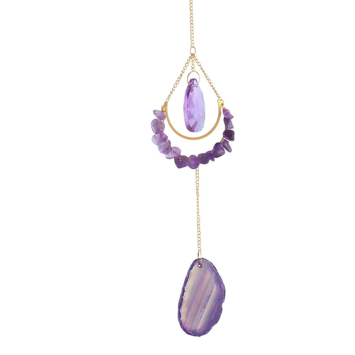 Natural Agate Raw Stone Wind Chimes