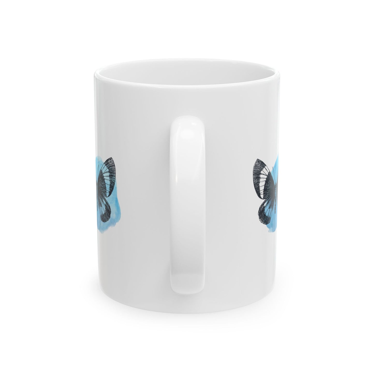 Elegant Woman Butterfly Ceramic Mug | Inspirational Gift, Art Coffee Cup, Unique Design, Home Decor, Mother's Day Gift