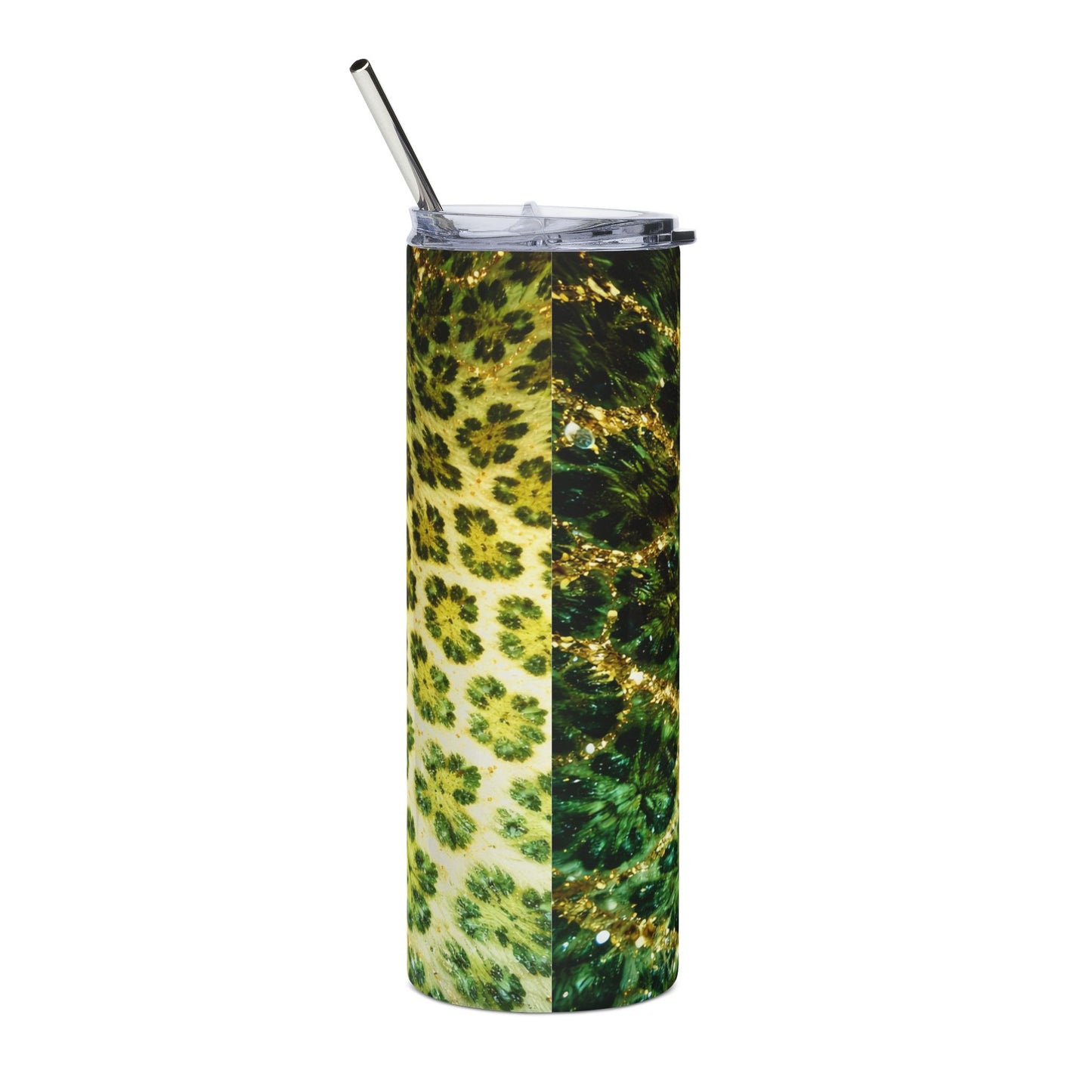 20oz Leopard Print Stainless Steel Tumbler – Green Cheetah Travel Cup