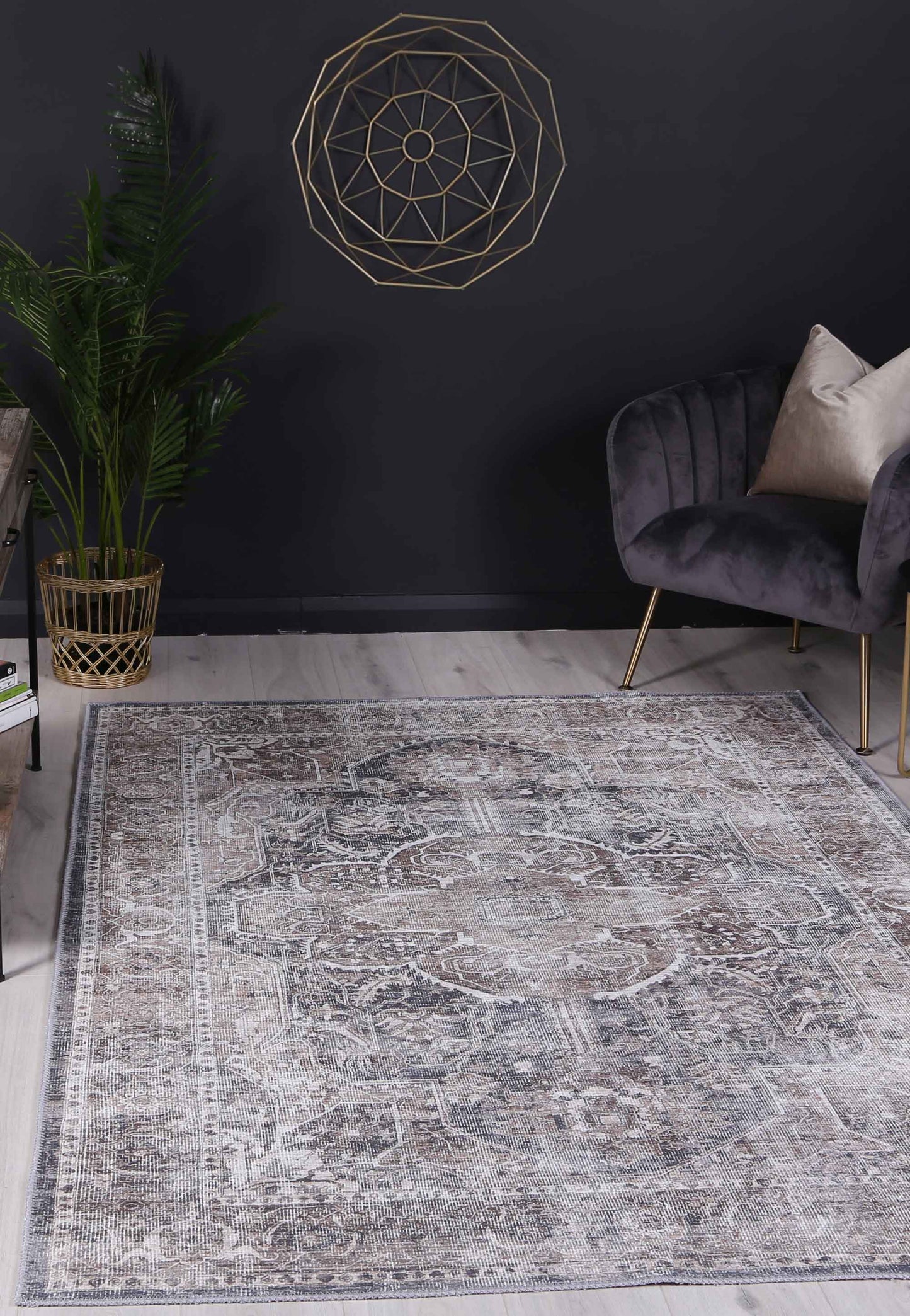 Distressed Vintage Kendra Ash in Grey Rug-3
