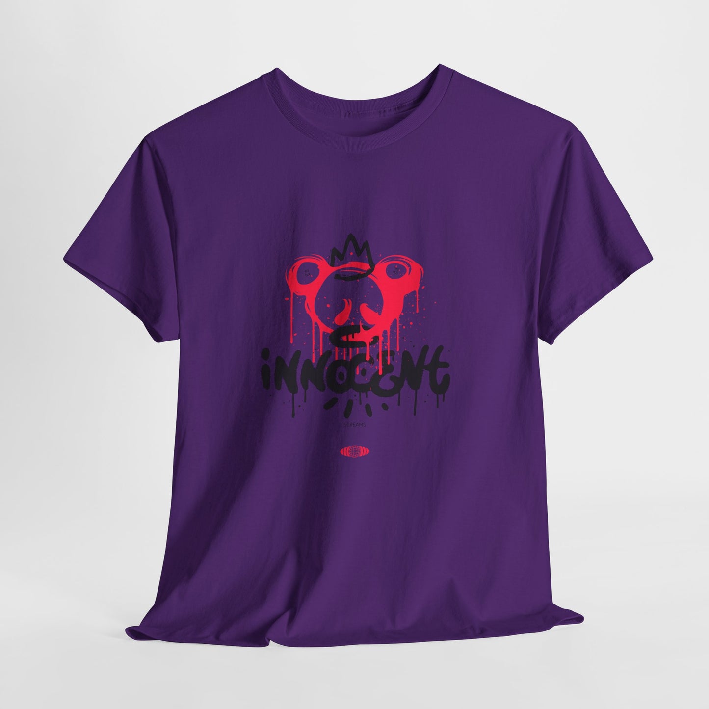 Edgy Graphic Tee: 'Innocent' Design, Urban Fashion, Streetwear, Unisex Cotton T-Shirt, Music Festivals, Casual Wear