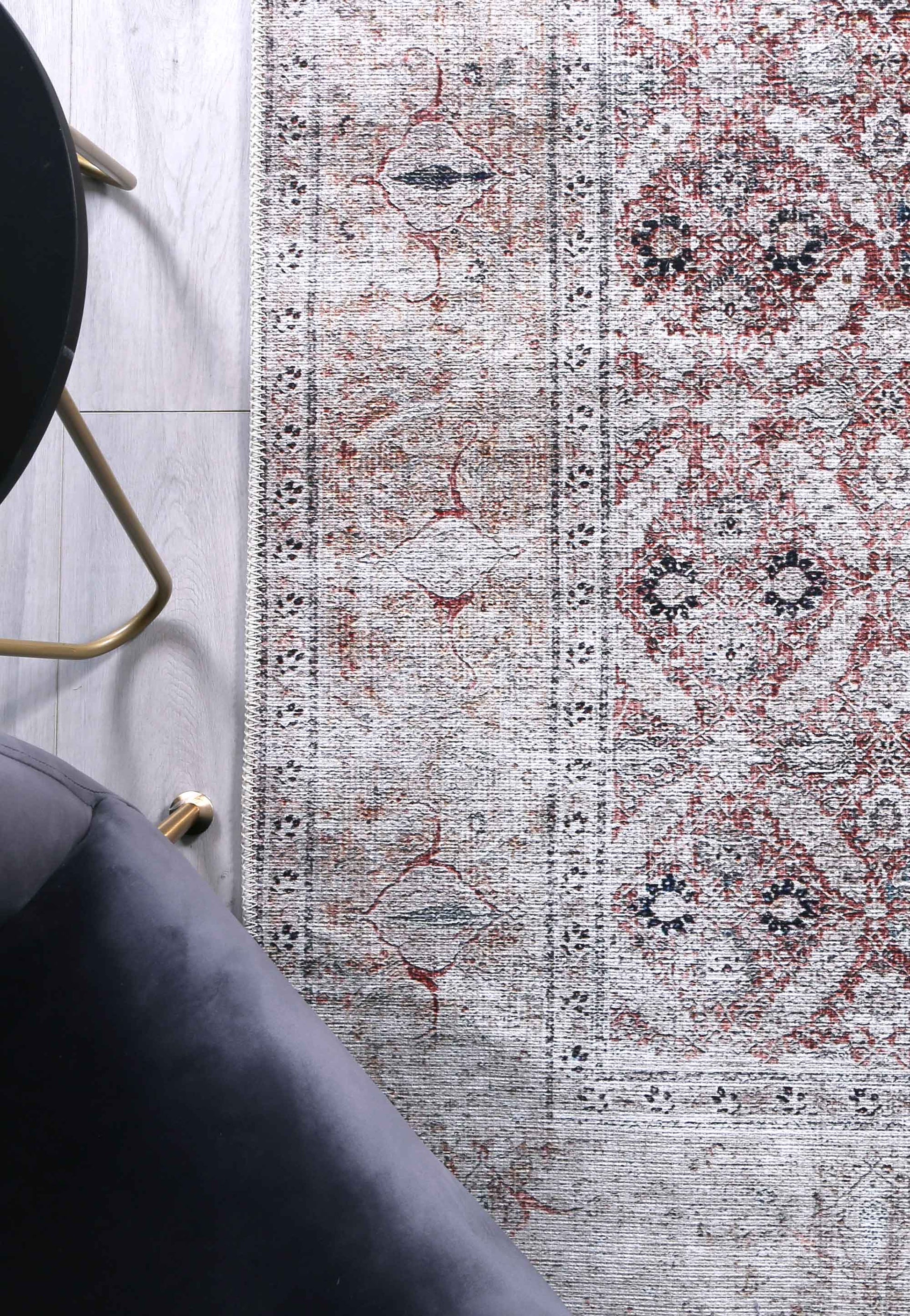 Distressed Vintage Levent Area in Beige Rug-4
