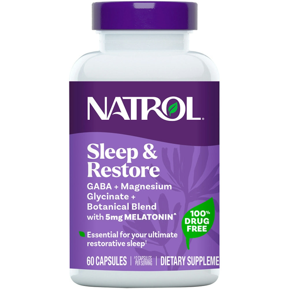 Natrol Melatonin Restore, Sleep Aid Supplement for Restful Sleep, 60 Capsules