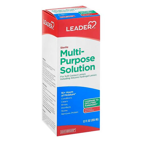 Leader Multi Purpose Contact Lens Solution 12 Oz