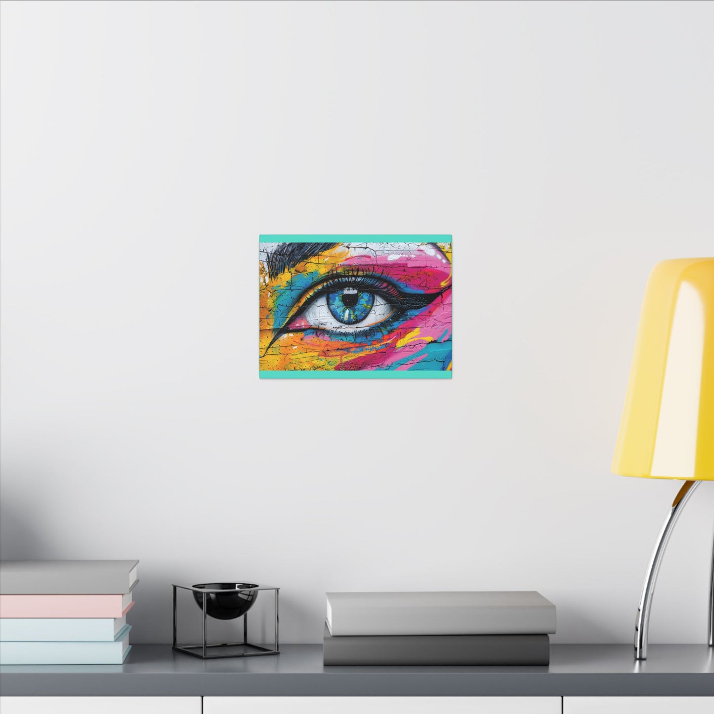 Colorful Eye Street Art Matte Canvas Print