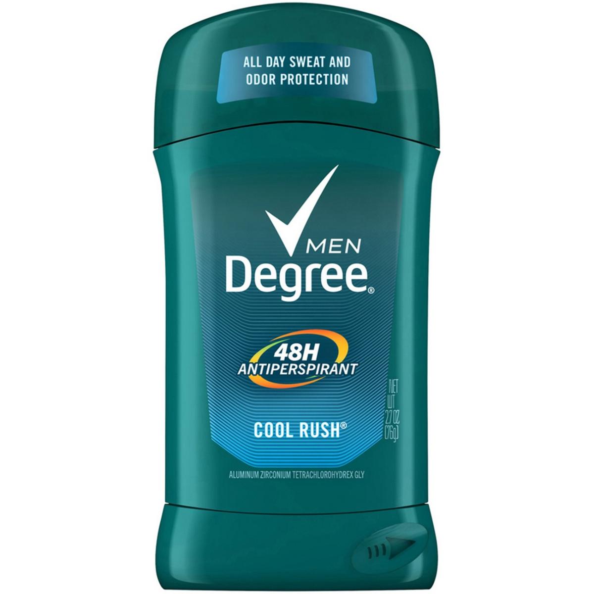 Degree Men Original Protection Antiperspirant Deodorant, Cool Rush, 2.7 oz Invisible Solid