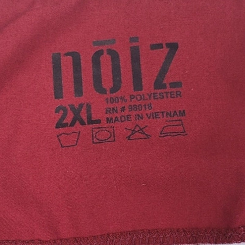 Noiz Mens 2XL 100% Polyester Striped Quarter Button Short Sleeve Collared Shirt