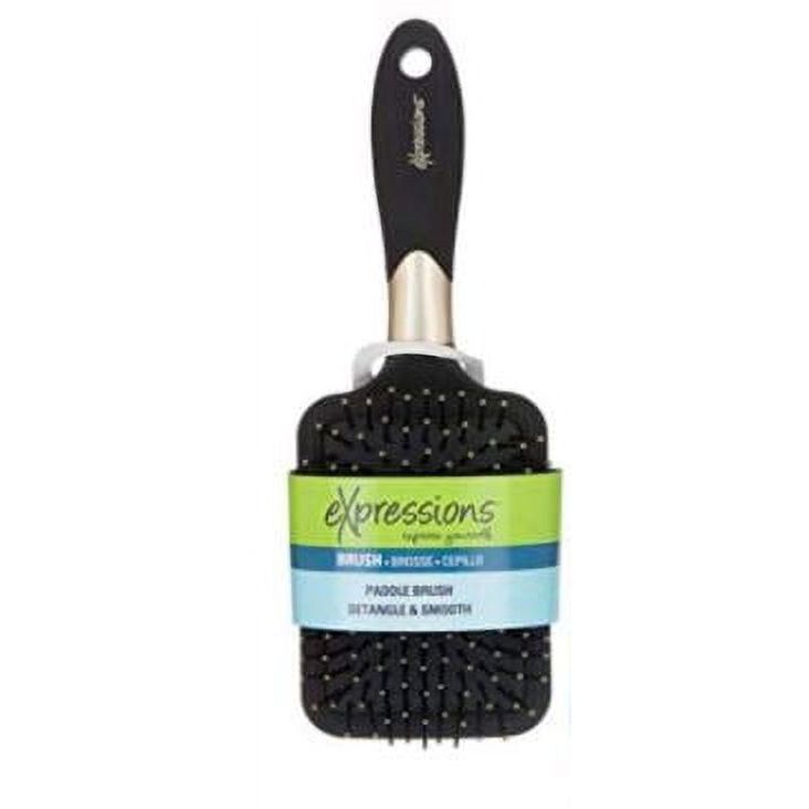 Expressions Value Pack Pro – Metallic Paddle Hairbrush with Rubberized Grip