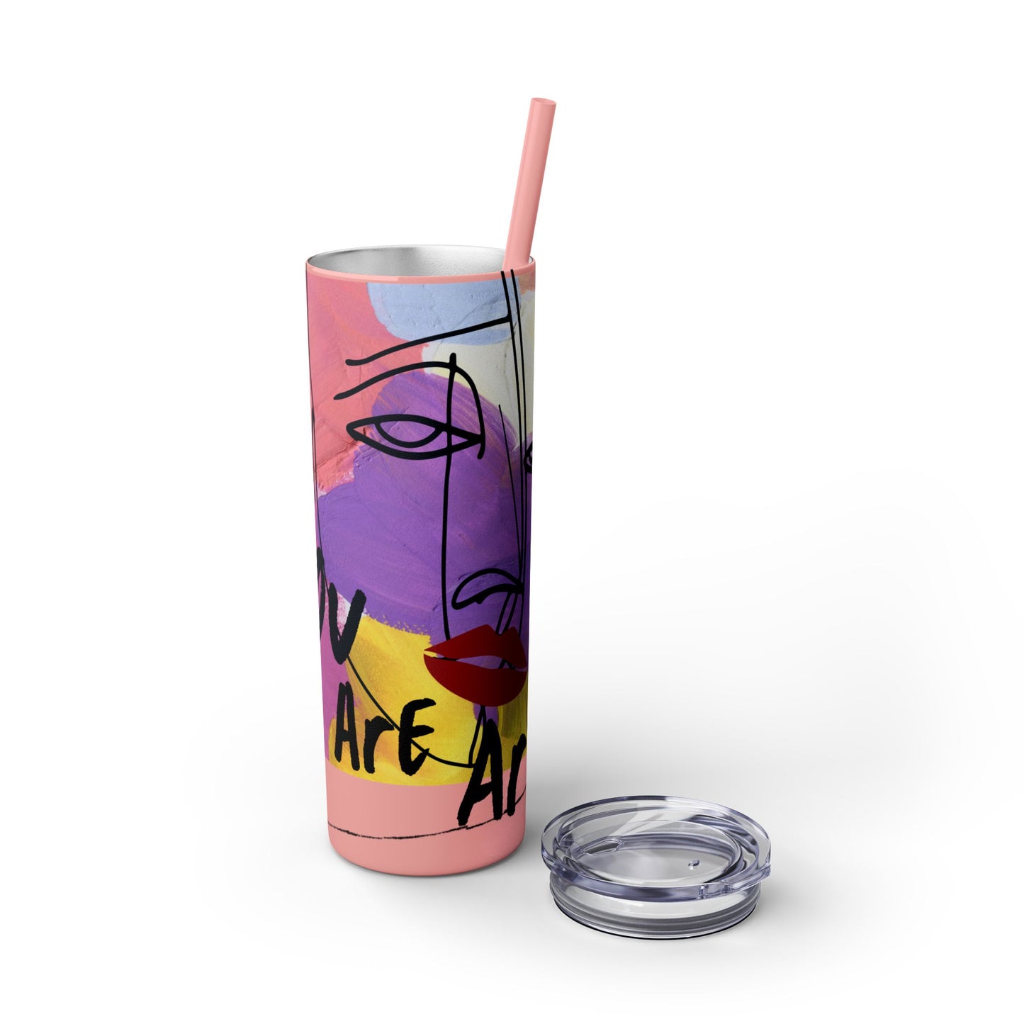 Artistic Skinny Tumbler with Straw, 20oz | Inspirational Drinkware, Colorful Water Bottle, Unique Gift Idea, Motivational Mug, [...]