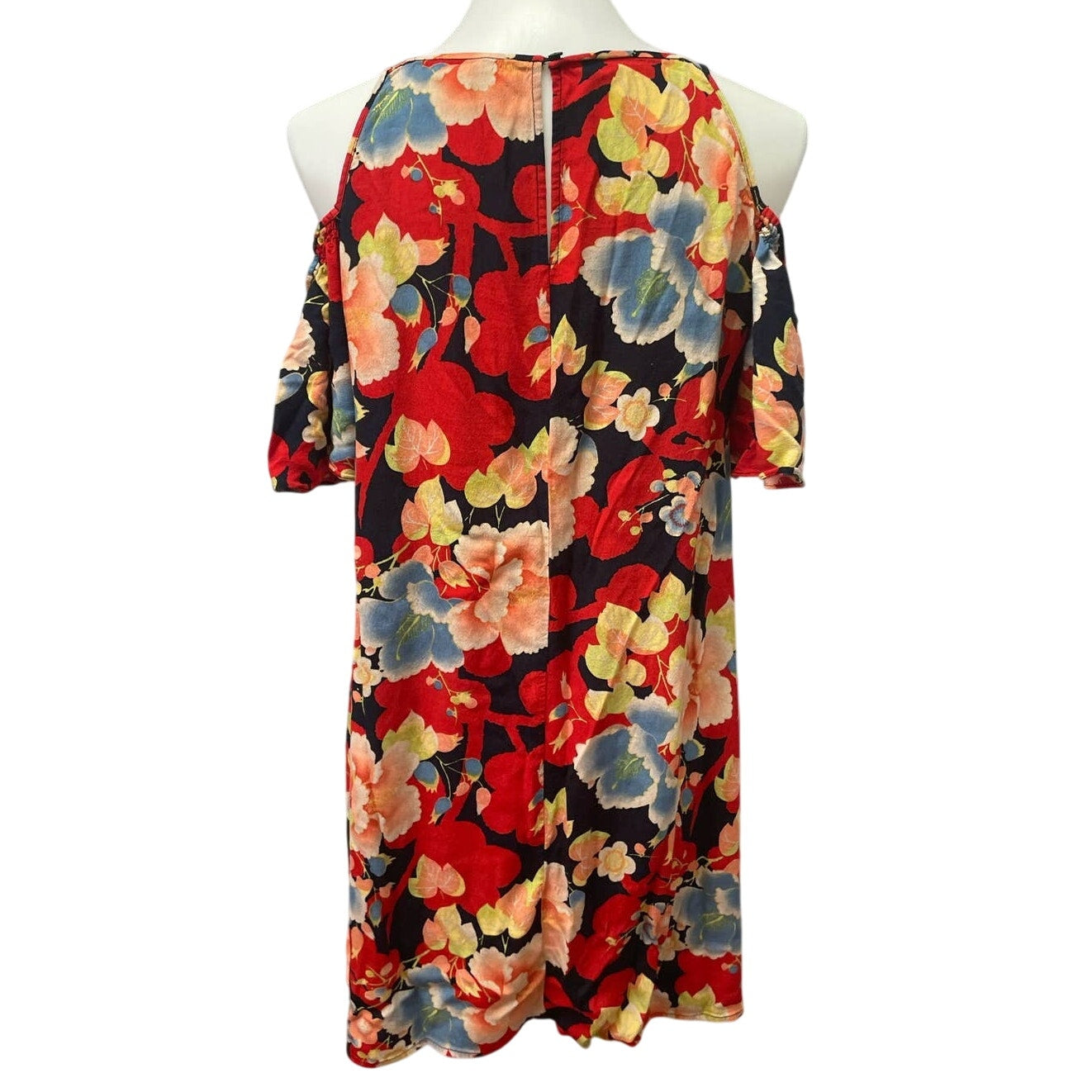 Ann Taylor LOFT Womens Small 100% Rayon Strappy Off Shoulder Floral Short Dress