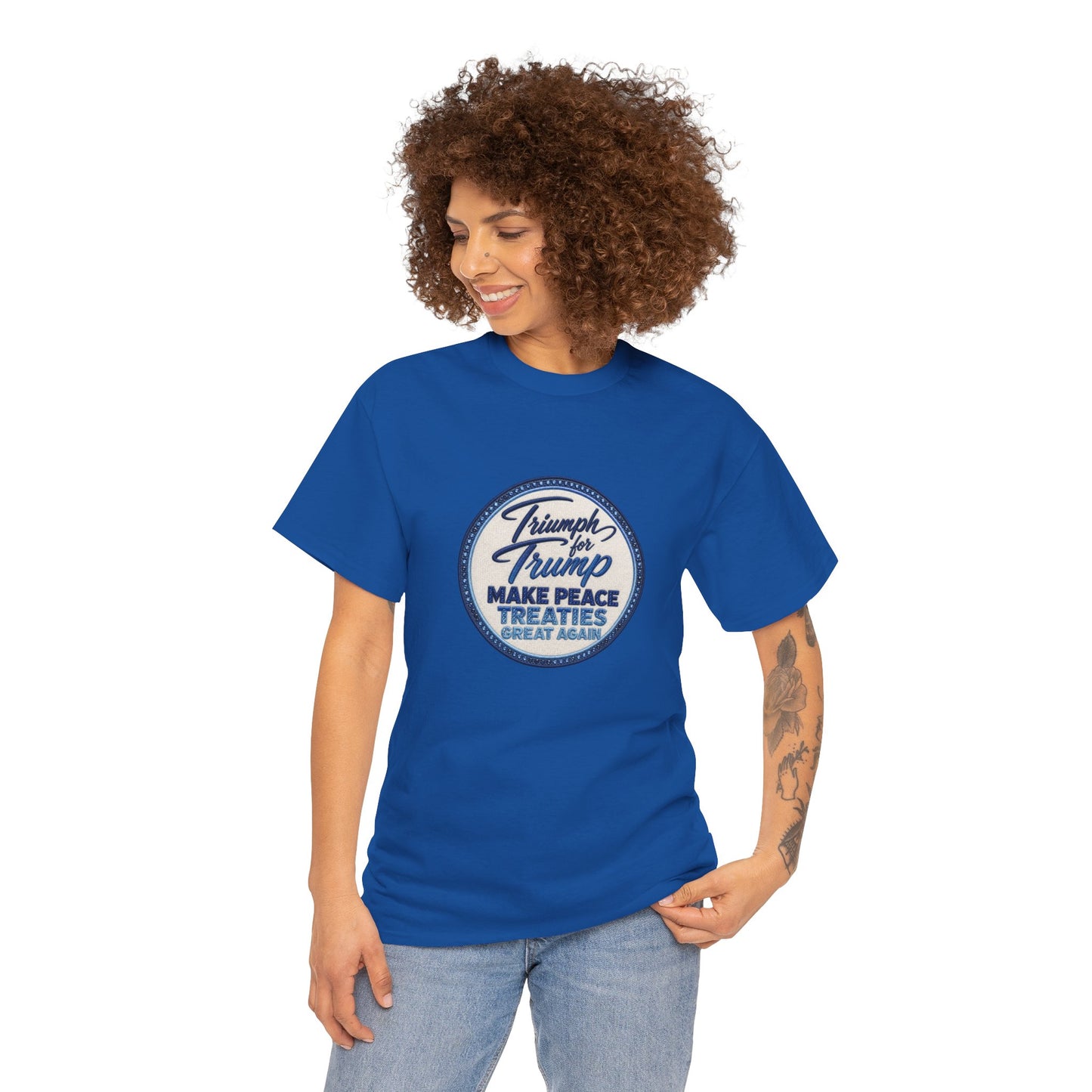"Make Peace Treaties Great Again" Embroidery Badge Pattern T-Shirt - MADE TO ORDER ✨ CUSTOMIZABLE WITHIN REASON