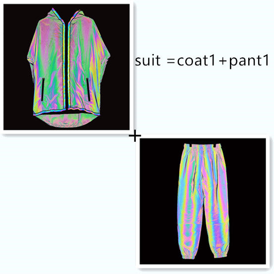 Seven Colored Night Reflective Pants Street Dance Jogger Pants