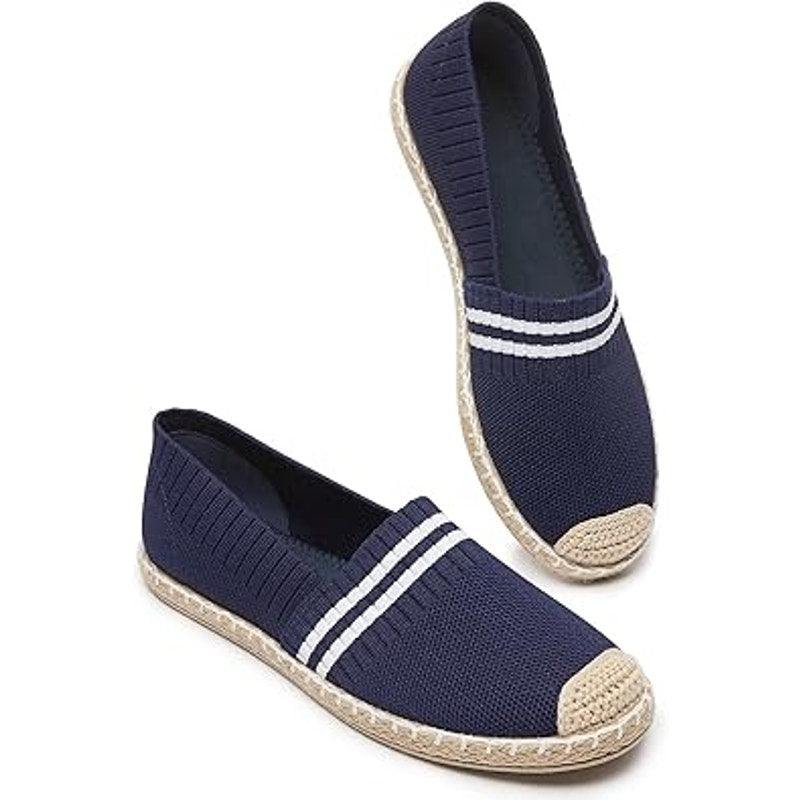 Babudog Womens Size 10.5 Navy Blue Espadrille SlideOn Breathable Mesh Flat Shoes