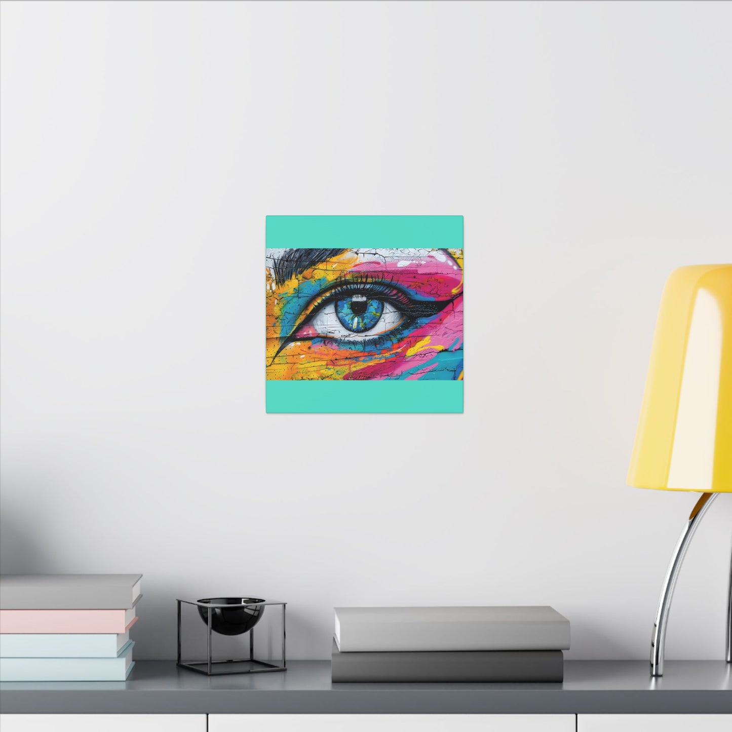 Colorful Eye Street Art Matte Canvas Print