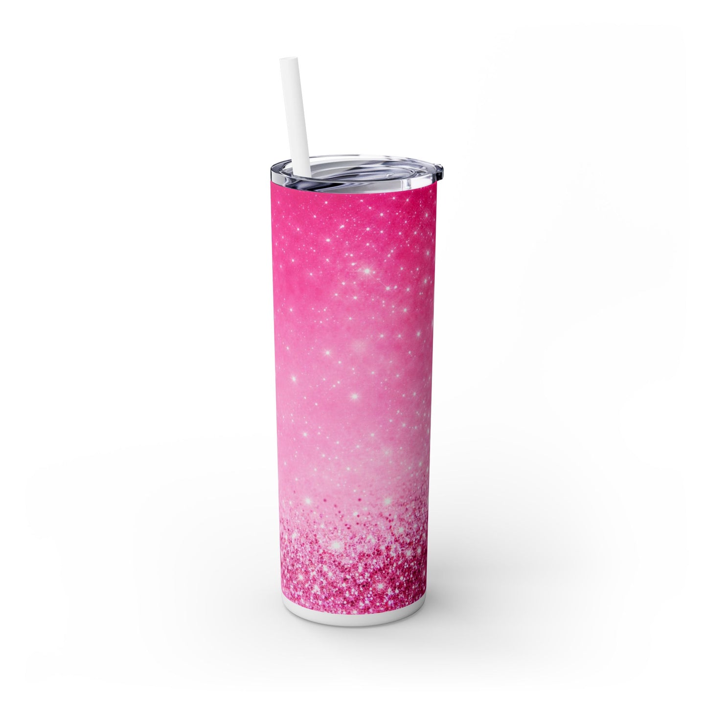 Pink Glitter Ombre Skinny Tumbler 20oz — Sparkle Straw Cup
