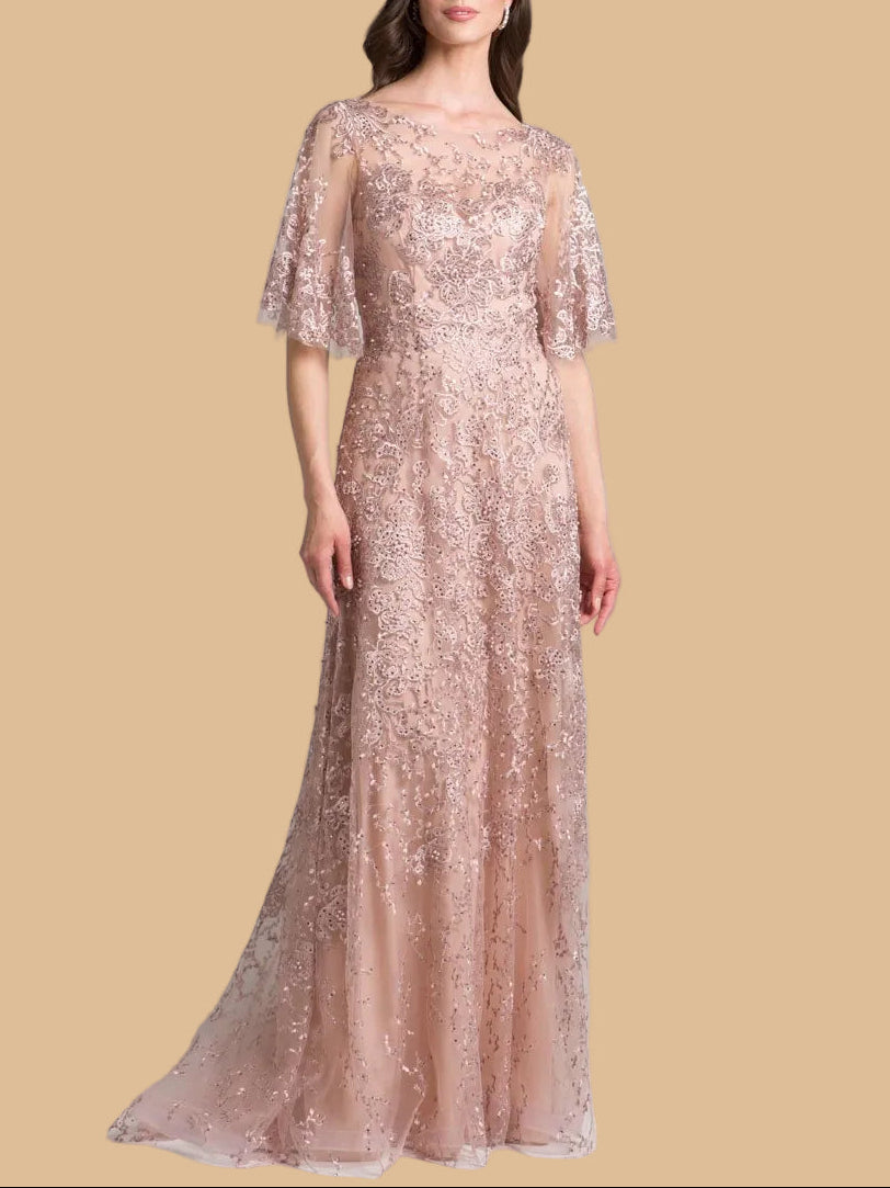 Lara 33277 - Cape Sleeve Mother's Gown