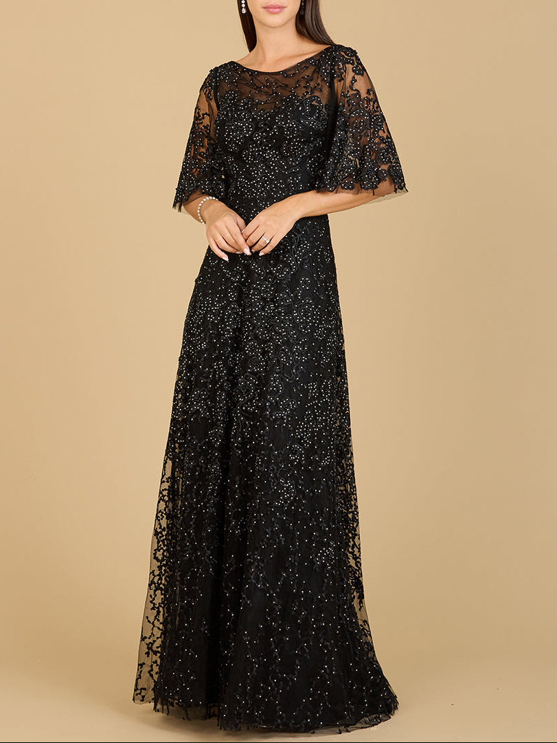Lara 33277 - Cape Sleeve Mother's Gown