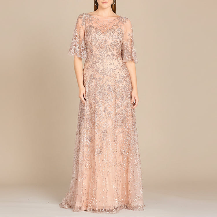 Lara 33277 - Cape Sleeve Mother's Gown