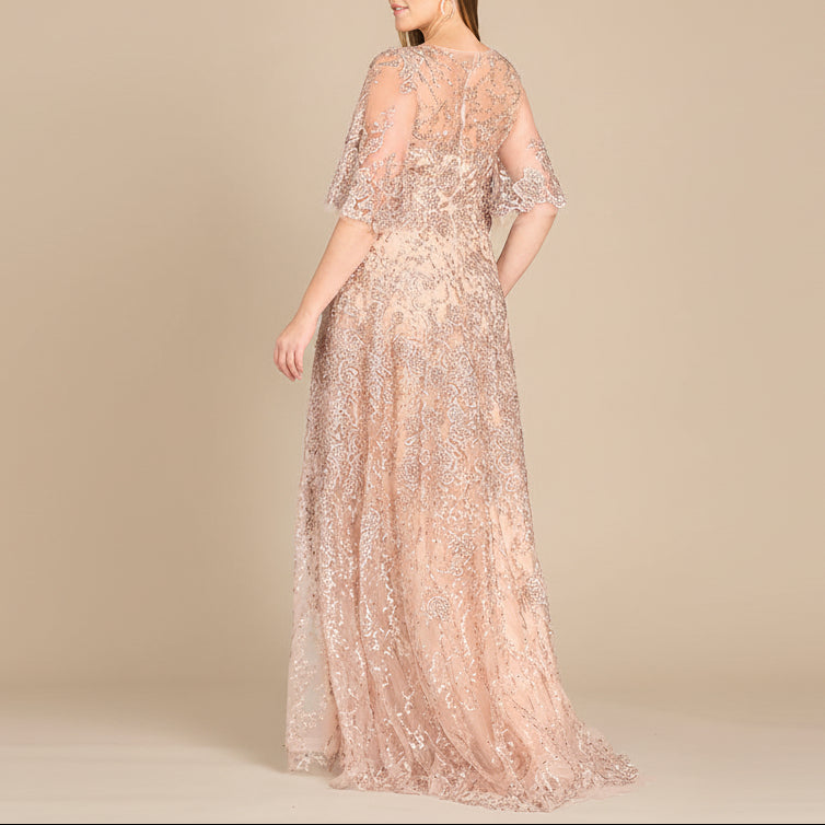 Lara 33277 - Cape Sleeve Mother's Gown