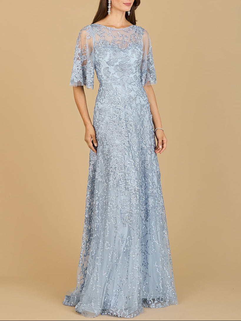 Lara 33277 - Cape Sleeve Mother's Gown