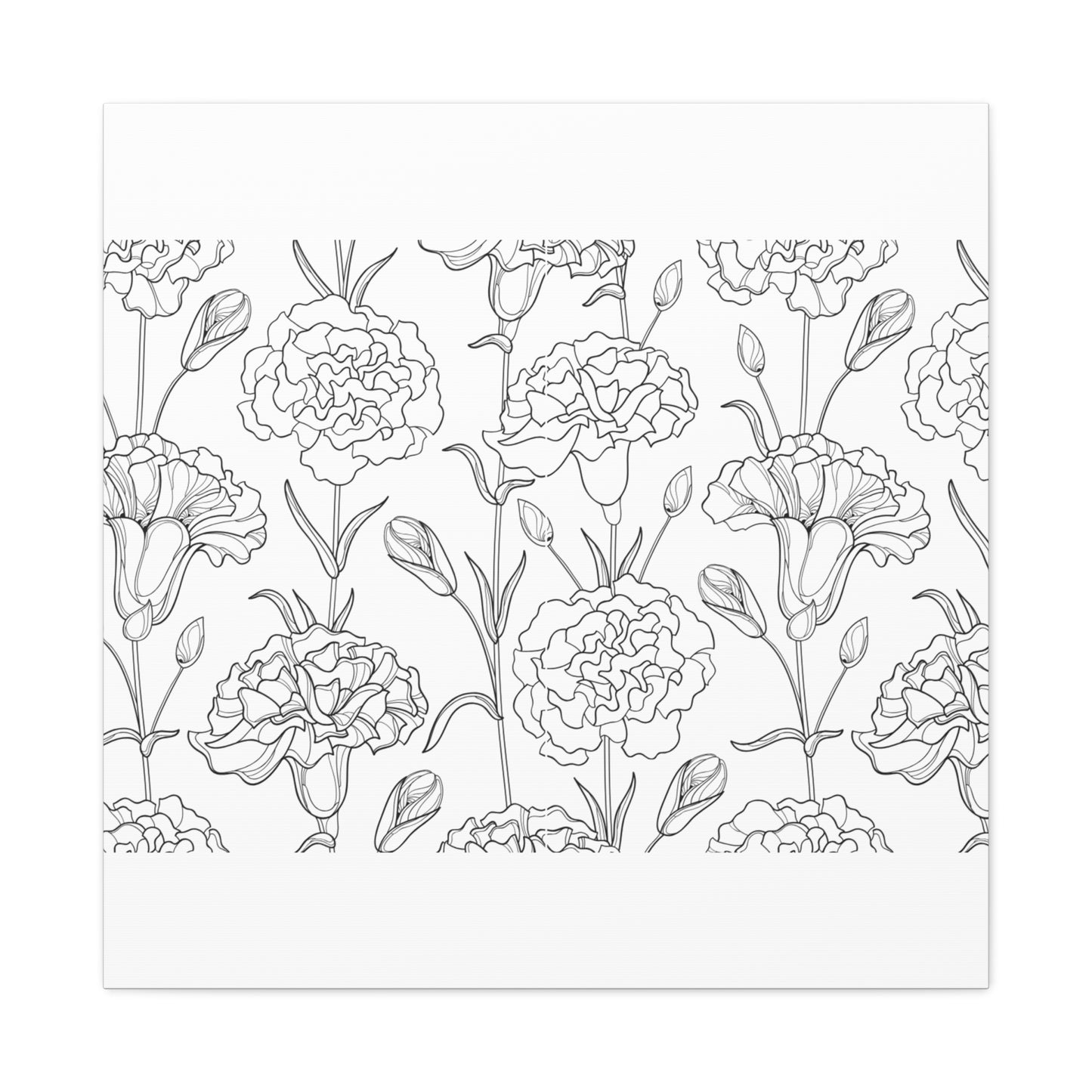 Floral Canvas Art, Stretched Wall Decor, Home Gift, Botanical Print, Modern Design, Matte Finish