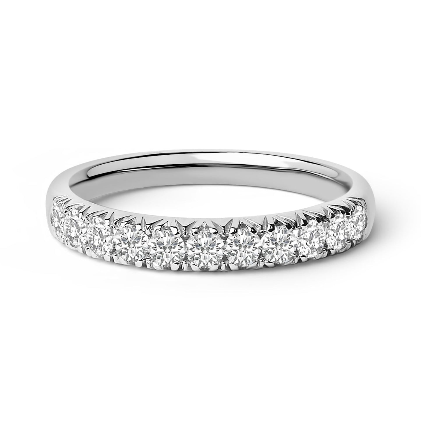 14K Gold 1/2 Cttw Round Diamond 11 Stone Classic Band-1