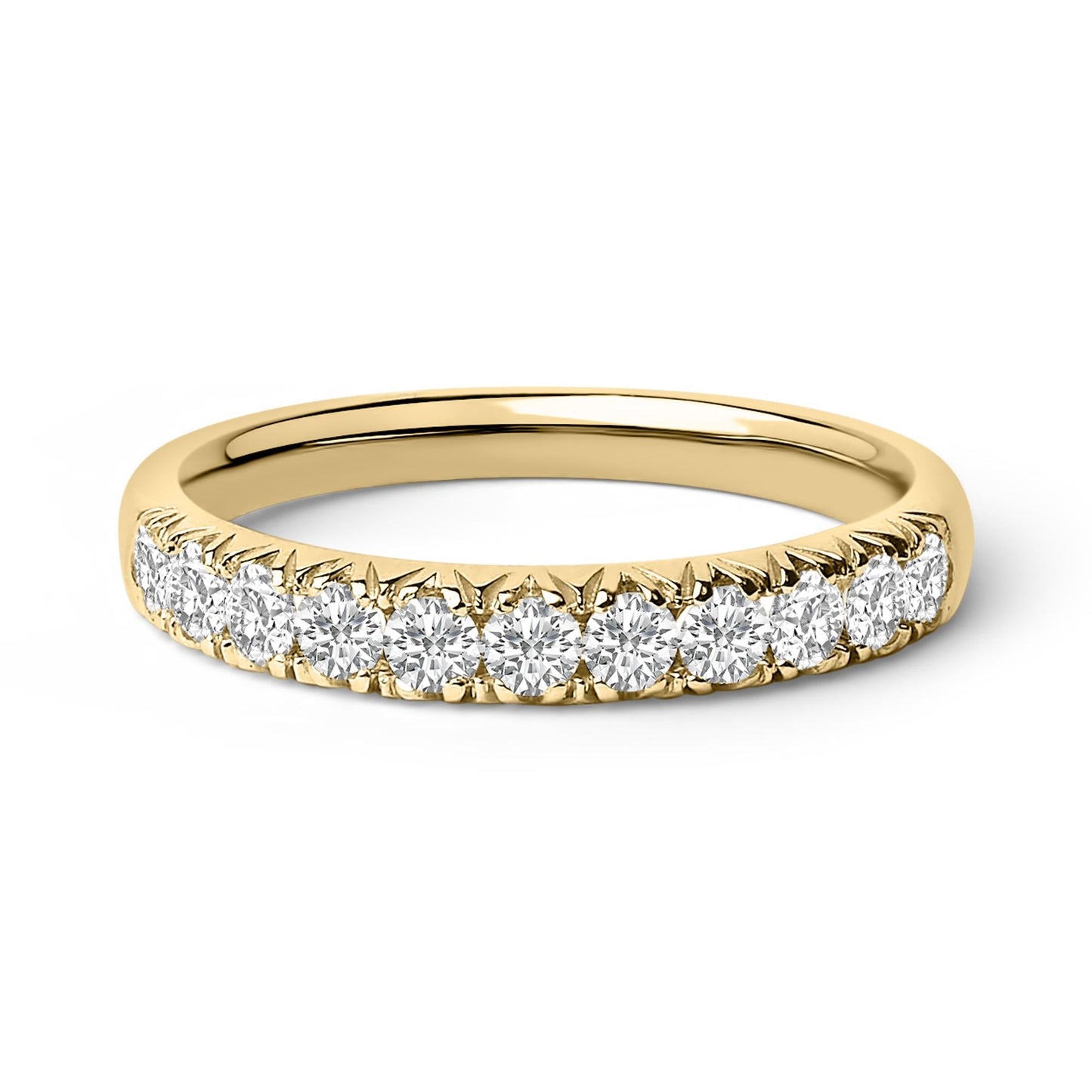 14K Gold 1/2 Cttw Round Diamond 11 Stone Classic Band-0