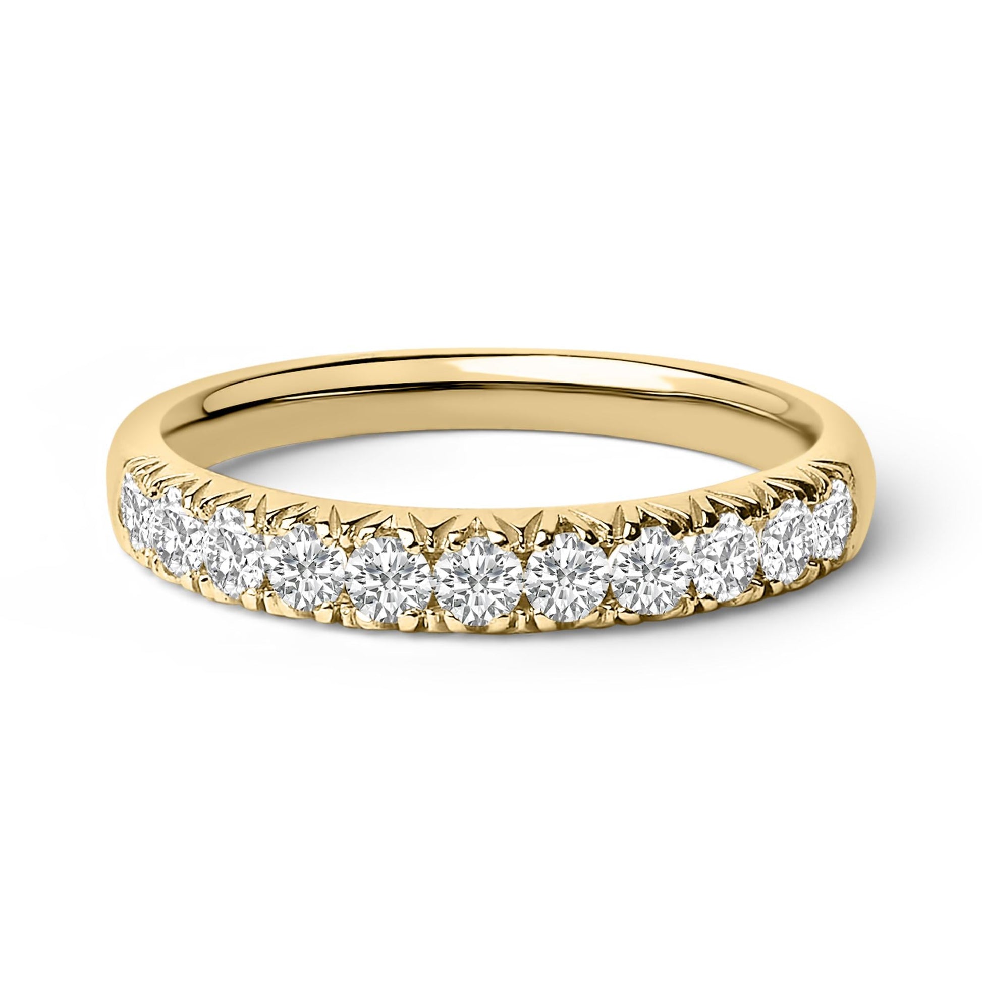 14K Gold 1/2 Cttw Round Diamond 11 Stone Classic Band-0