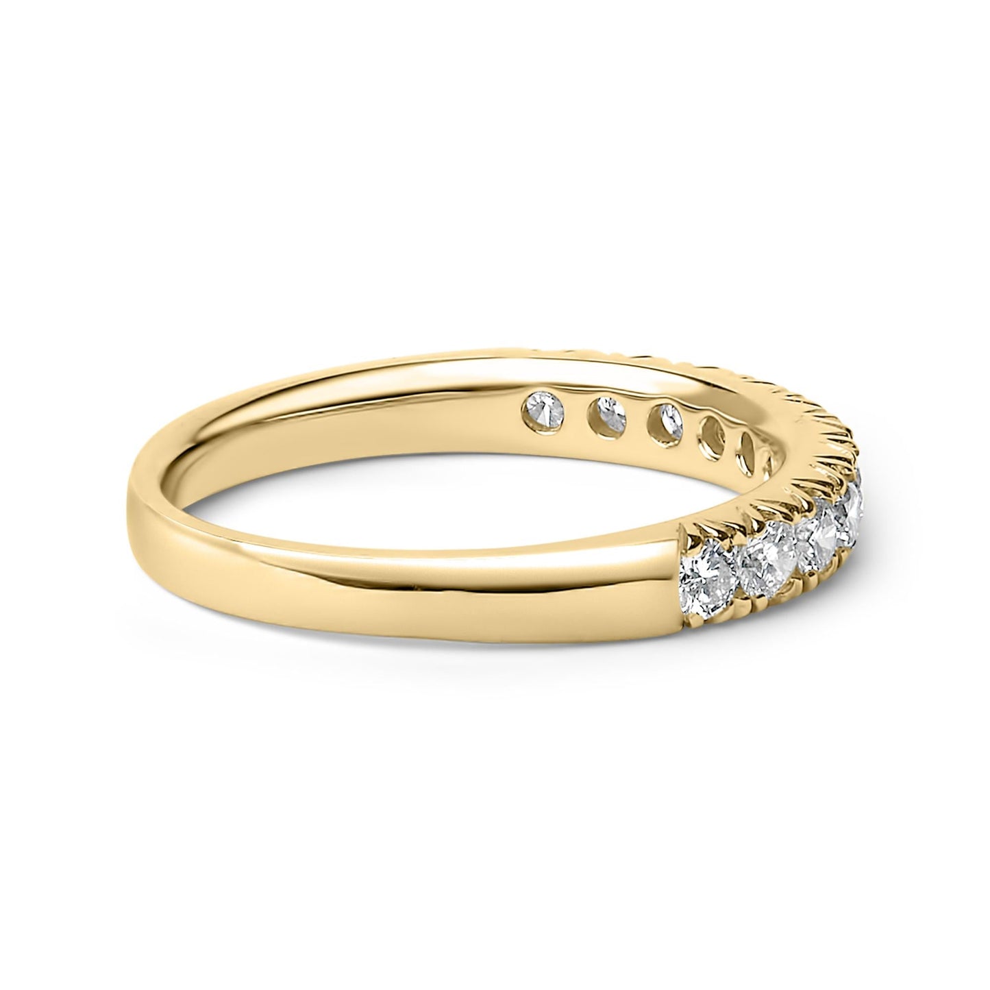 14K Gold 1/2 Cttw Round Diamond 11 Stone Classic Band-2