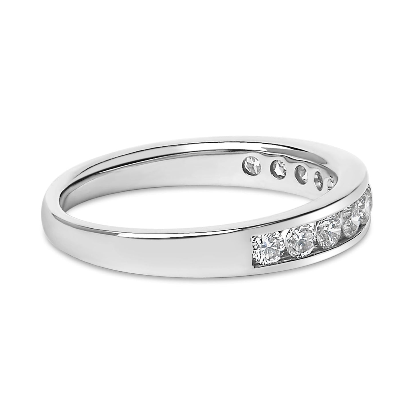 14K Gold 1/2 Cttw Round Diamond 11 Stone Channel Set Band-2