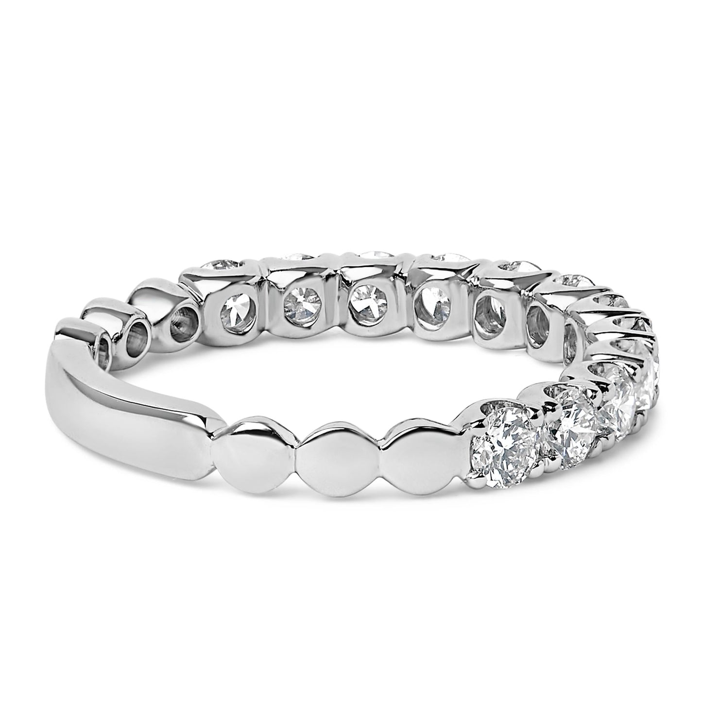 14K Gold 1.00 Cttw Round Diamond Prong Set Wedding Band-3