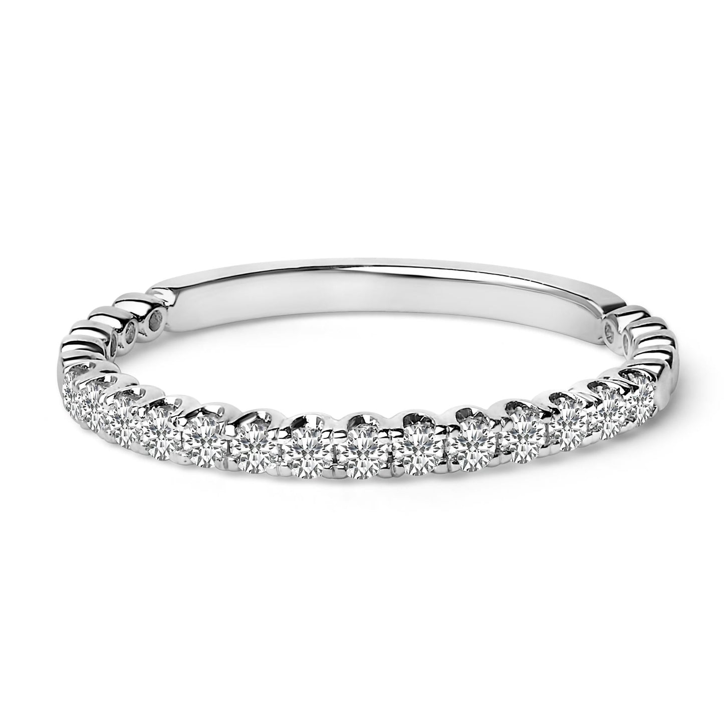 14K Gold 1/4 Cttw Round Diamond Prong Set Wedding Band-1