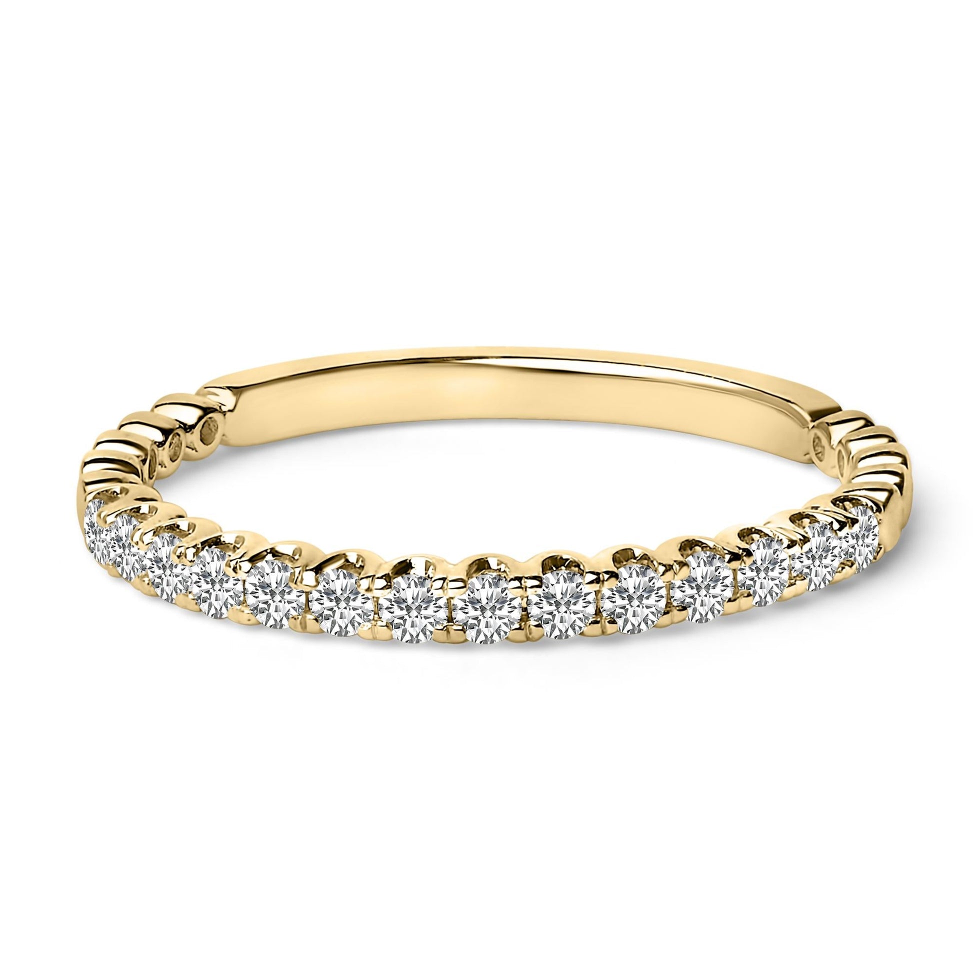 14K Gold 1/4 Cttw Round Diamond Prong Set Wedding Band-0