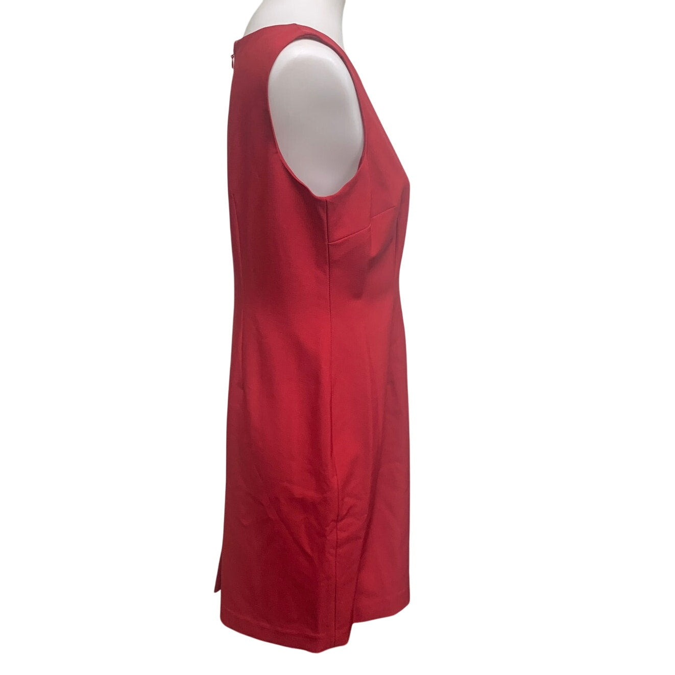 New Le Suit Petite Womens 10P Sleeveless Fitted Career Red Sheath Midi Dress