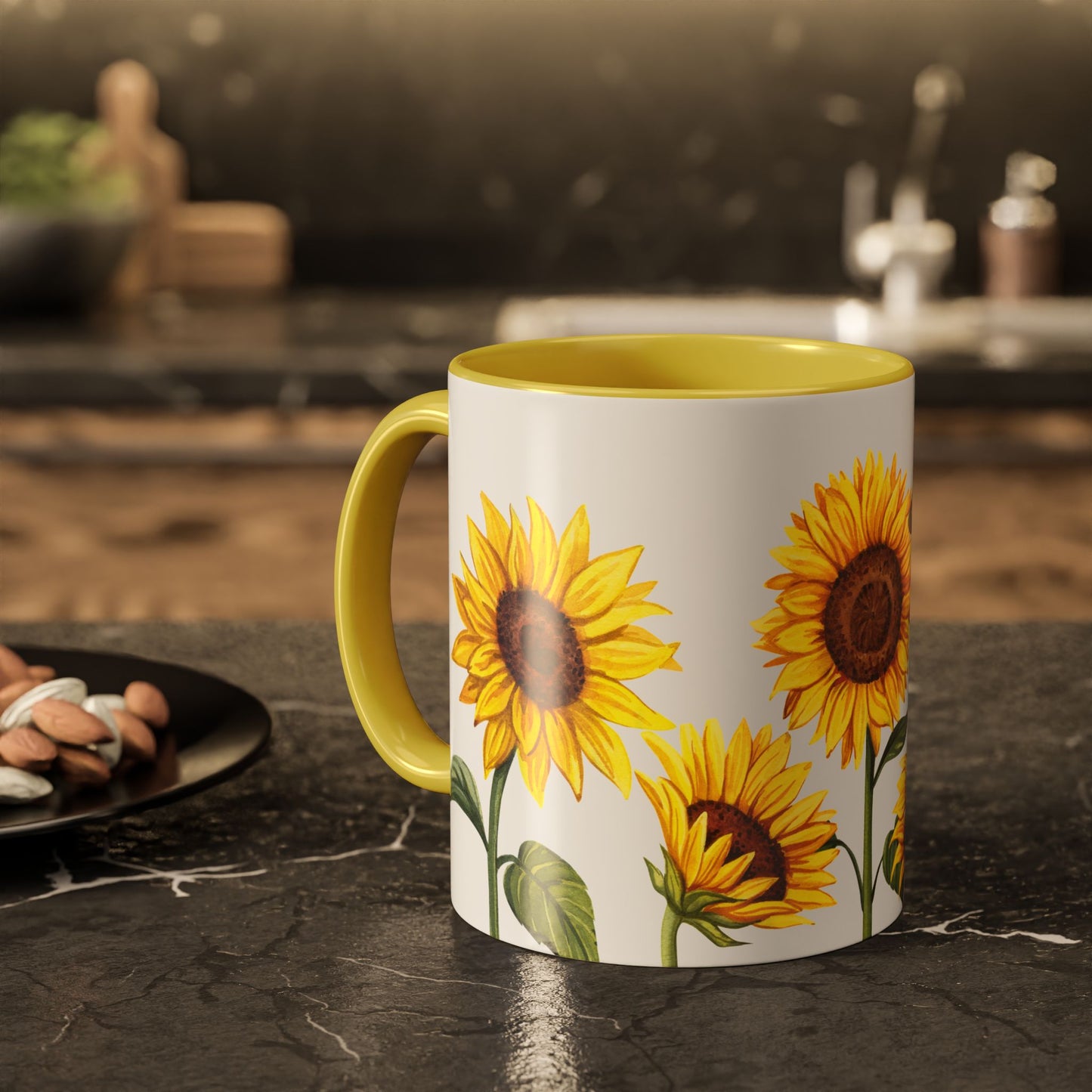 Sunflower Butterfly Mug - Cheerful Coffee Cup, Flower Mug, Gift for Garden Lovers, Spring Decor, Nature Inspired Kitchenware