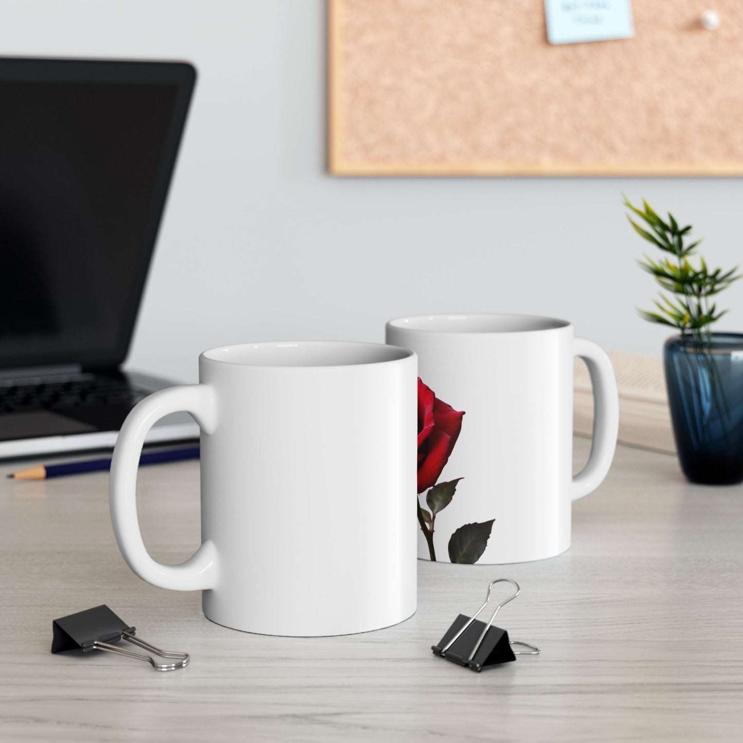 Elegant Red Rose Ceramic Mug - Perfect Gift for Floral Lovers, Coffee or Tea Drinkers, Home Decor, Valentine’s Day, Mother’s Day