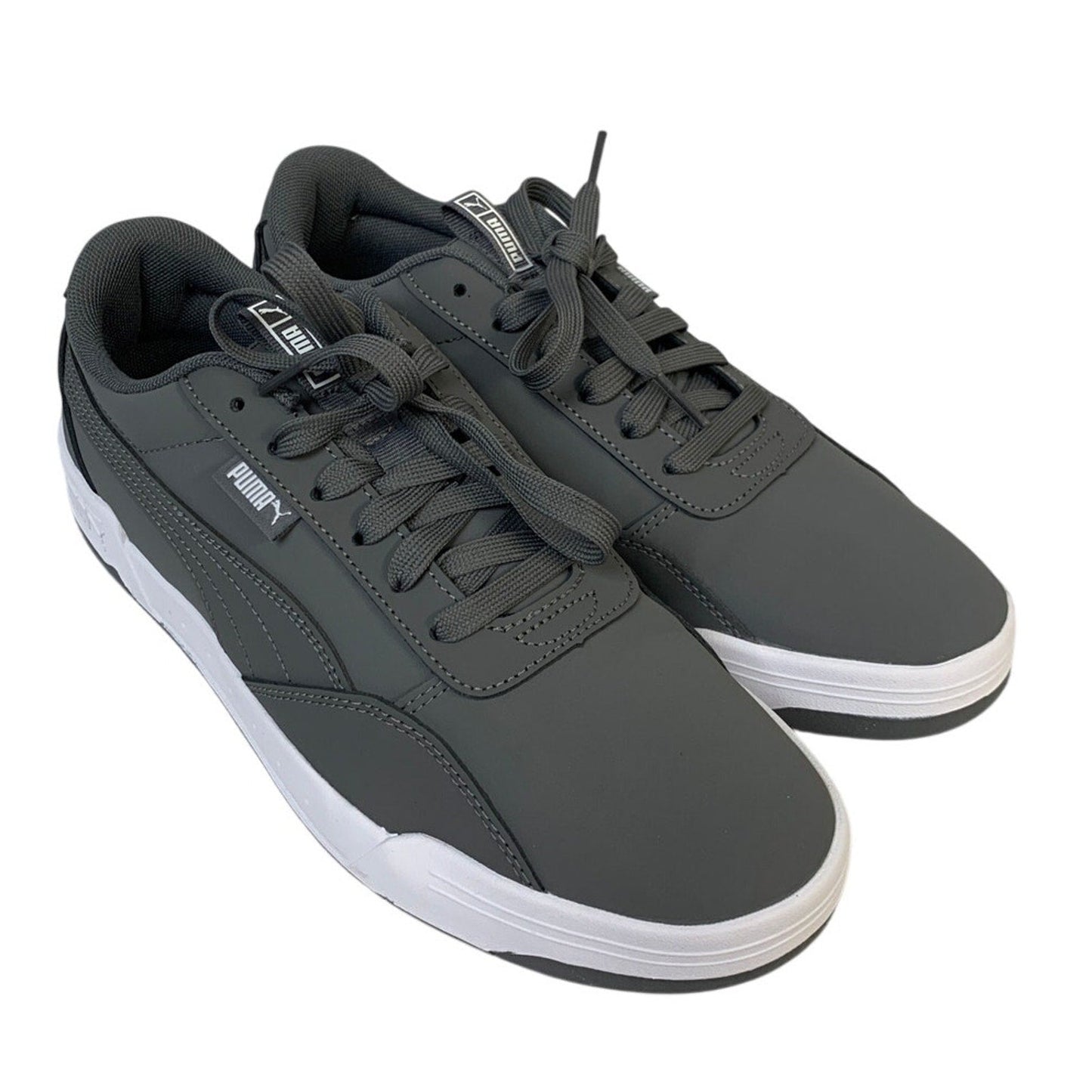 New In Box PUMA Mens Size 8.5 Gray Faux Leather SoftFoam+ Skate Sneaker Shoes