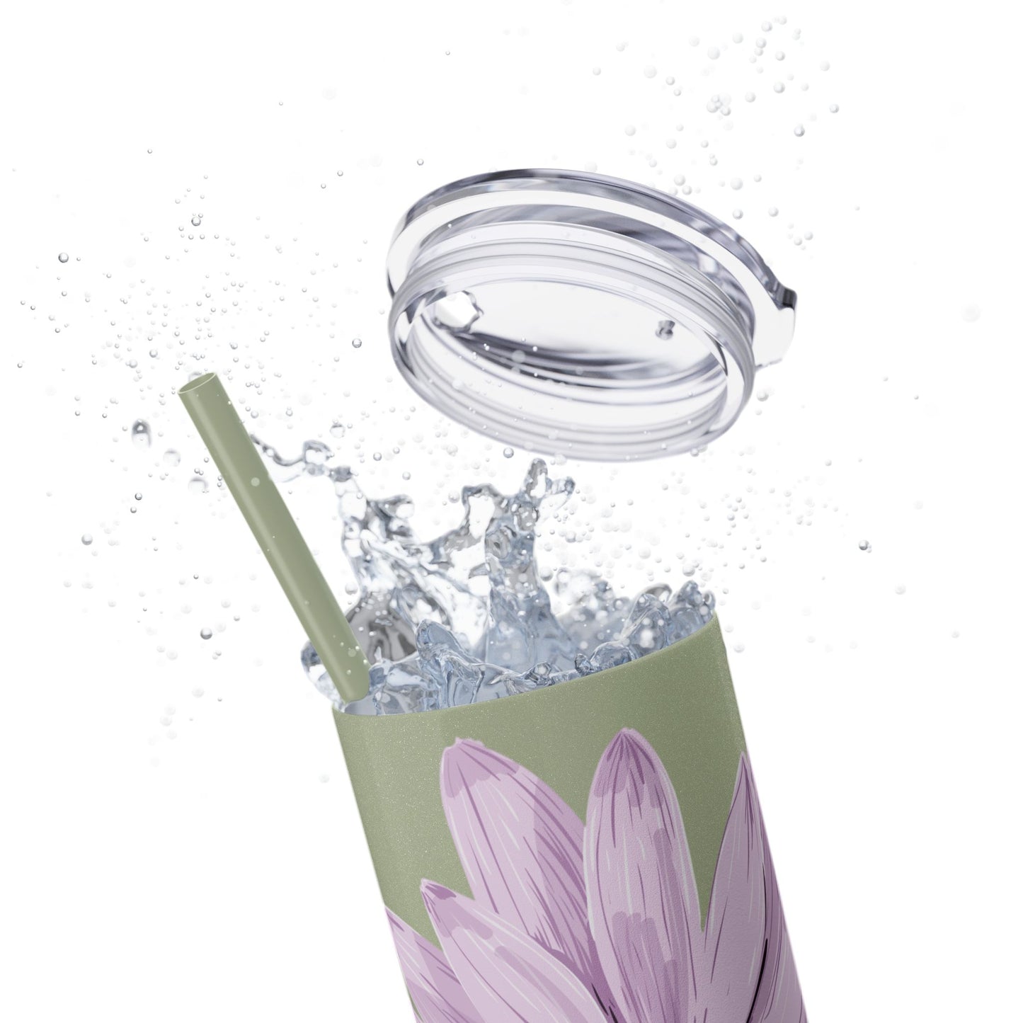 Floral Skinny Tumbler, 20oz - Stylish Drinkware for Home, Office, Gifts, Party Favors, Spring Decor