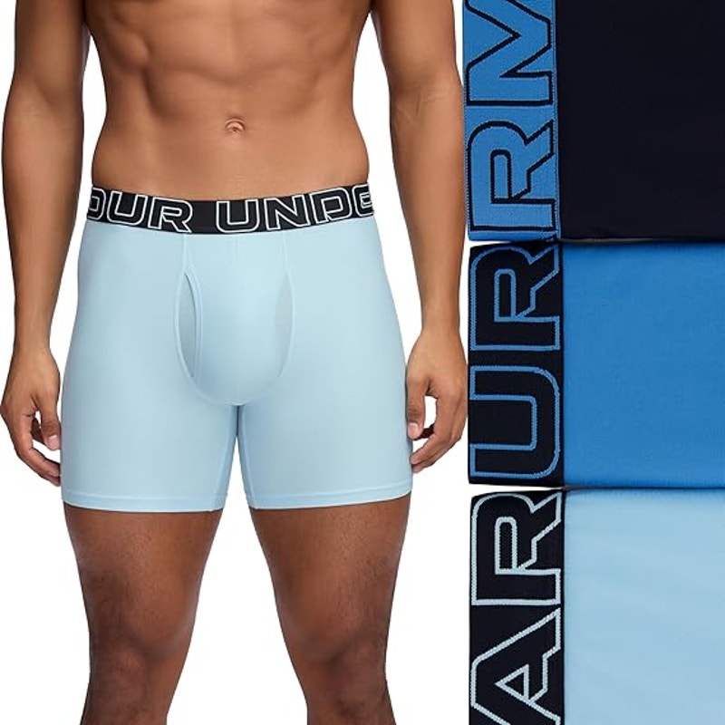 New Under Armour Mens XS 3-Pack Performance Tech Boxerjock Briefs w 6" Inseam
