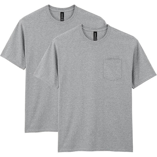 2 Gildan Mens 2XL Softstyle Cotton Blend Heather Short Sleeve Crew Neck T Shirt