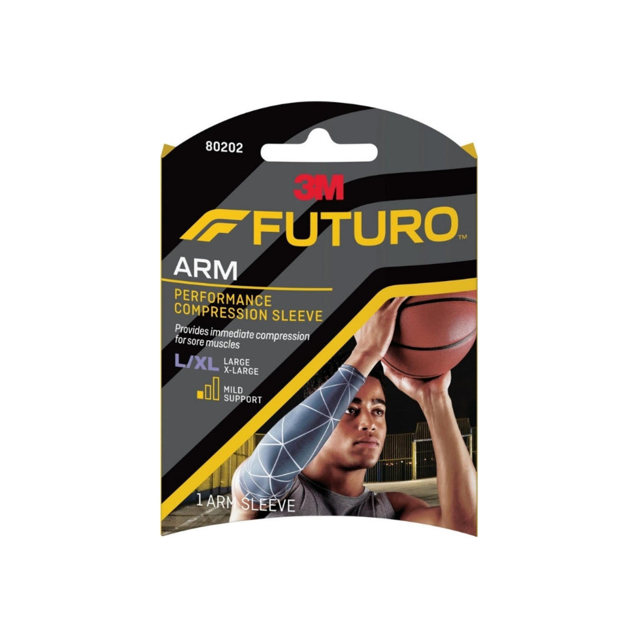 Futuro Performance Compression Arm Sleeve, Firm Compression for Muscle Support, Large/X-Large
