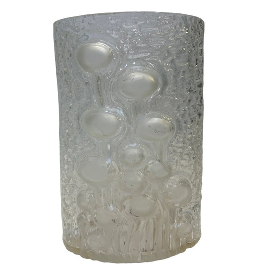 Vintage Wild Mushroom Floral Spores Shaped Glass Oval 7" Tall Flower Vase